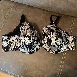 Cacique black floral bra